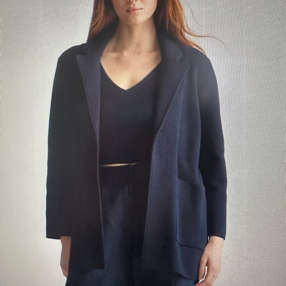 Quince 100 % Organic Cotton Knit navy Blazer